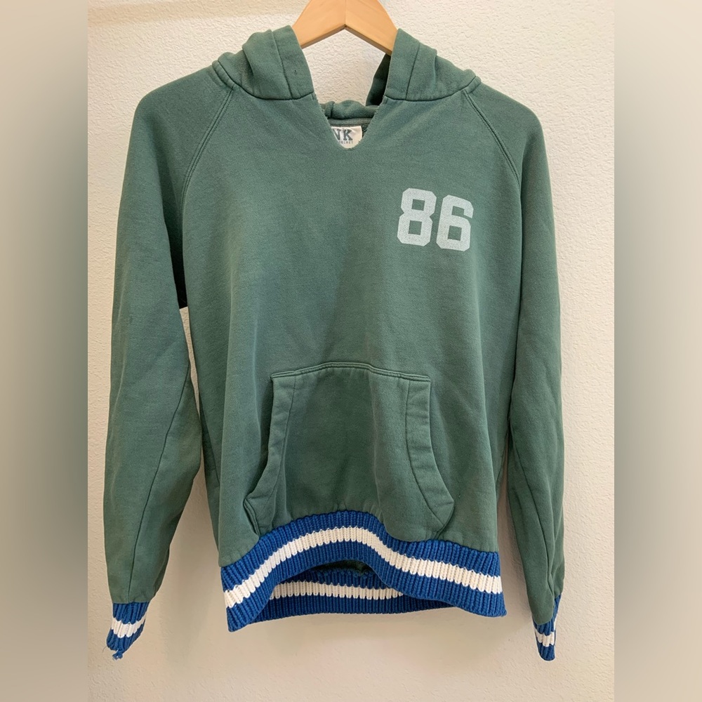 Varsity Green & Blue Striped VS Love PINK University Hoodie